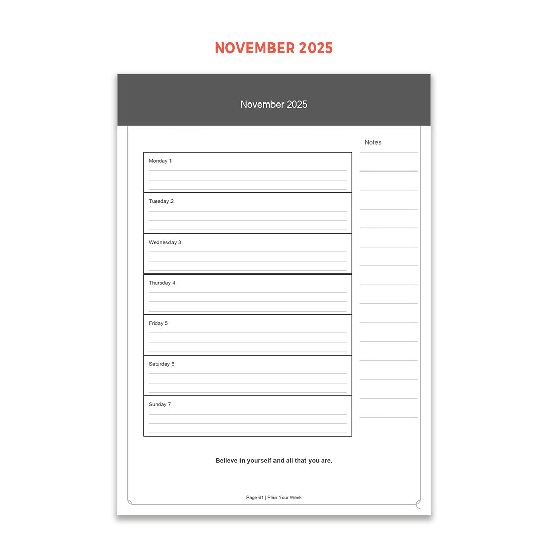 PLANNER TEMPLATE 2025